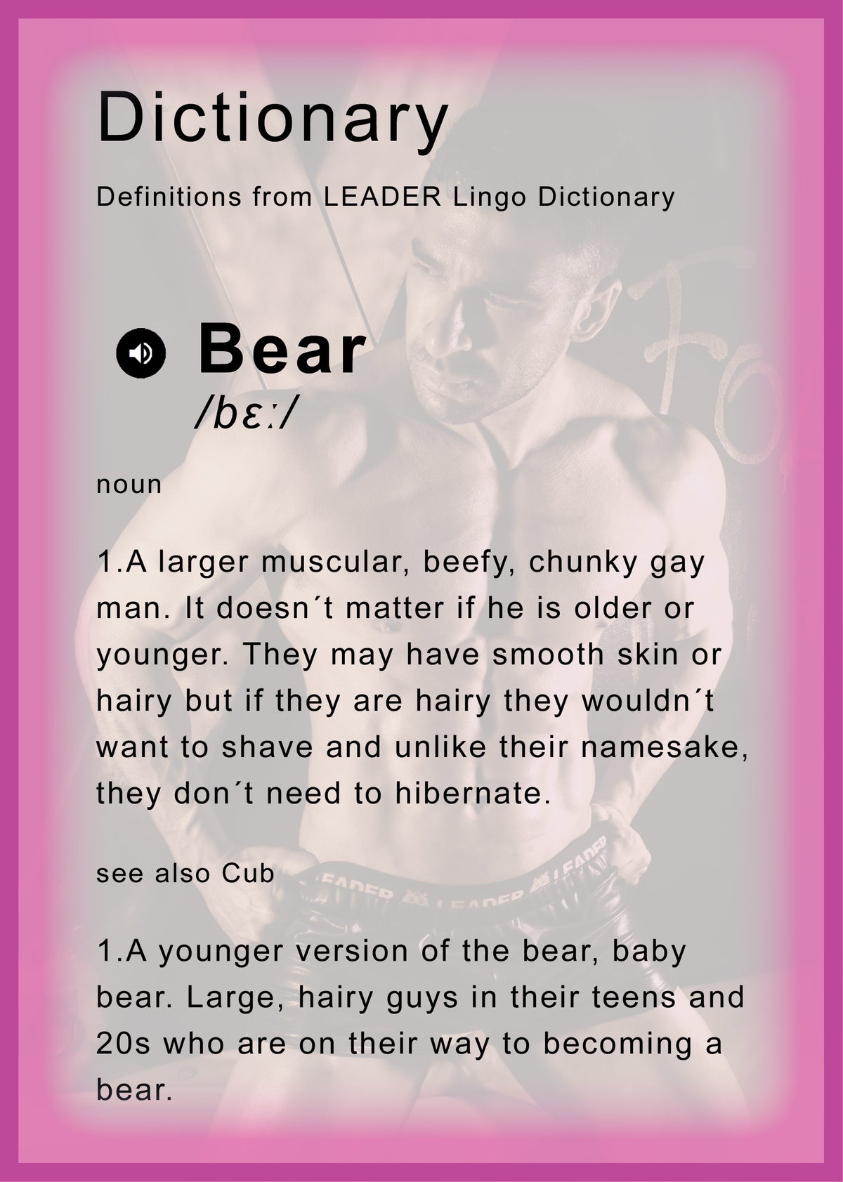 LEADER ID Party Singlet Bear Black/Pink