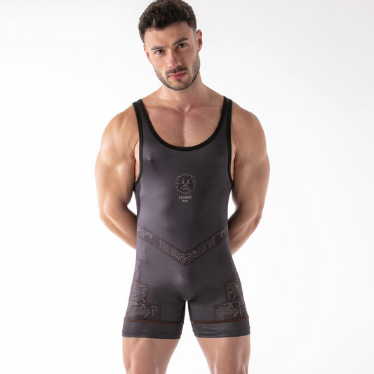 LEADER ID Party Singlet Pig Black/Brown