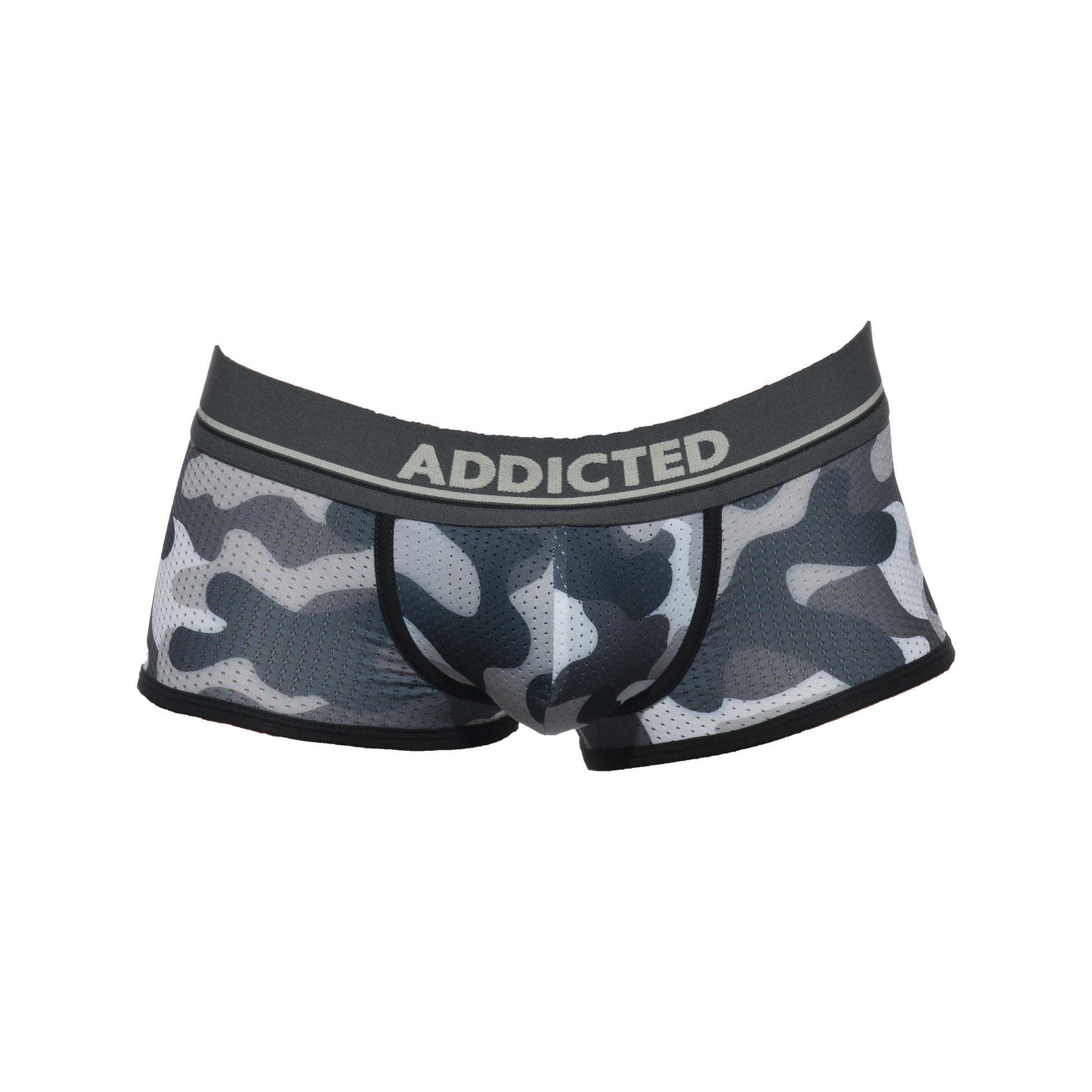 ADDICTED Camo Mesh Push Up Boxer Charcoal