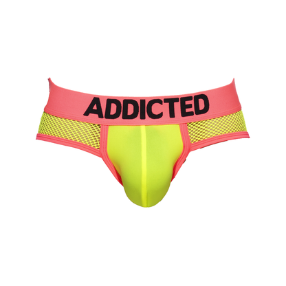 ADDICTED Neon Mesh Brief Neon Yellow
