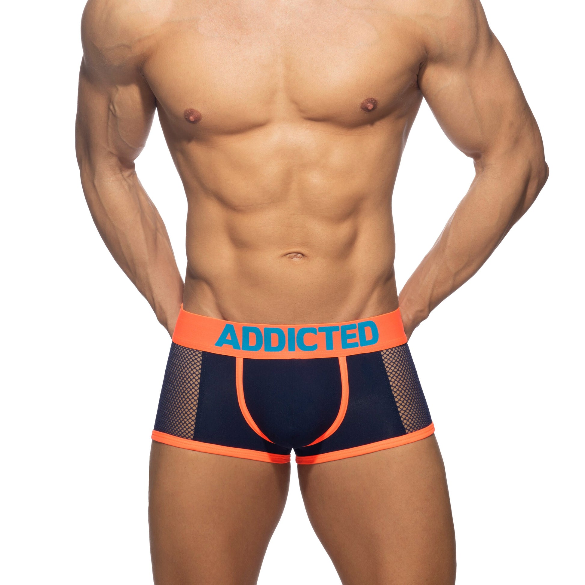 ADDICTED Neon Mesh Trunk Navy