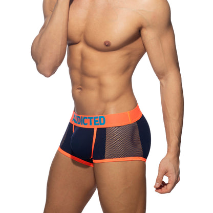 ADDICTED Neon Mesh Trunk Navy