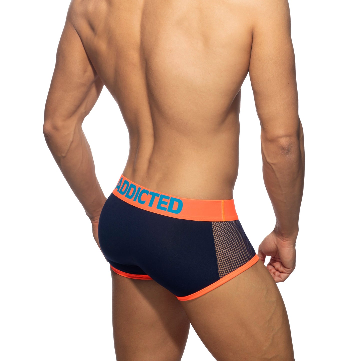 ADDICTED Neon Mesh Trunk Navy