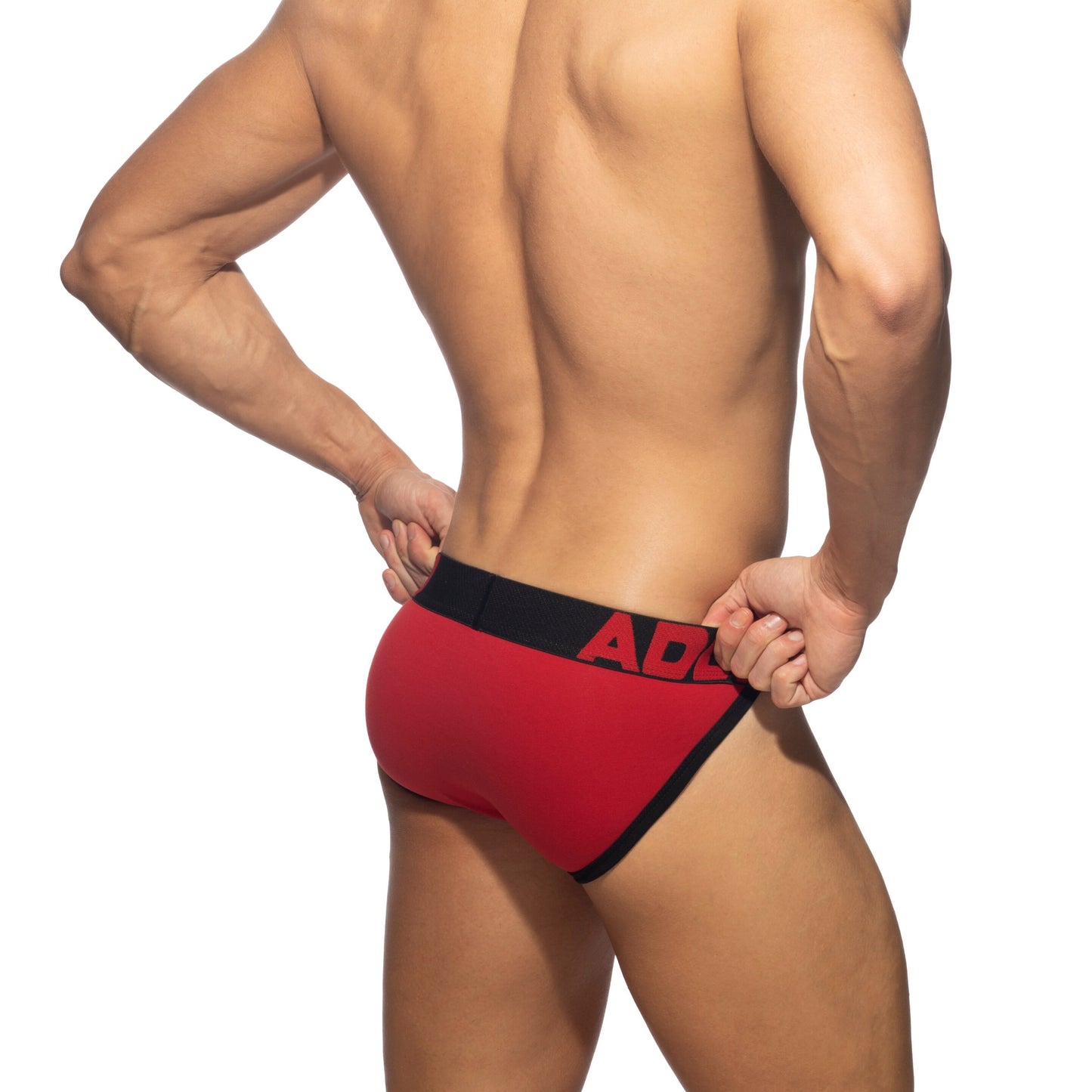 ADDICTED Open Fly Cotton Bikini Red/Black