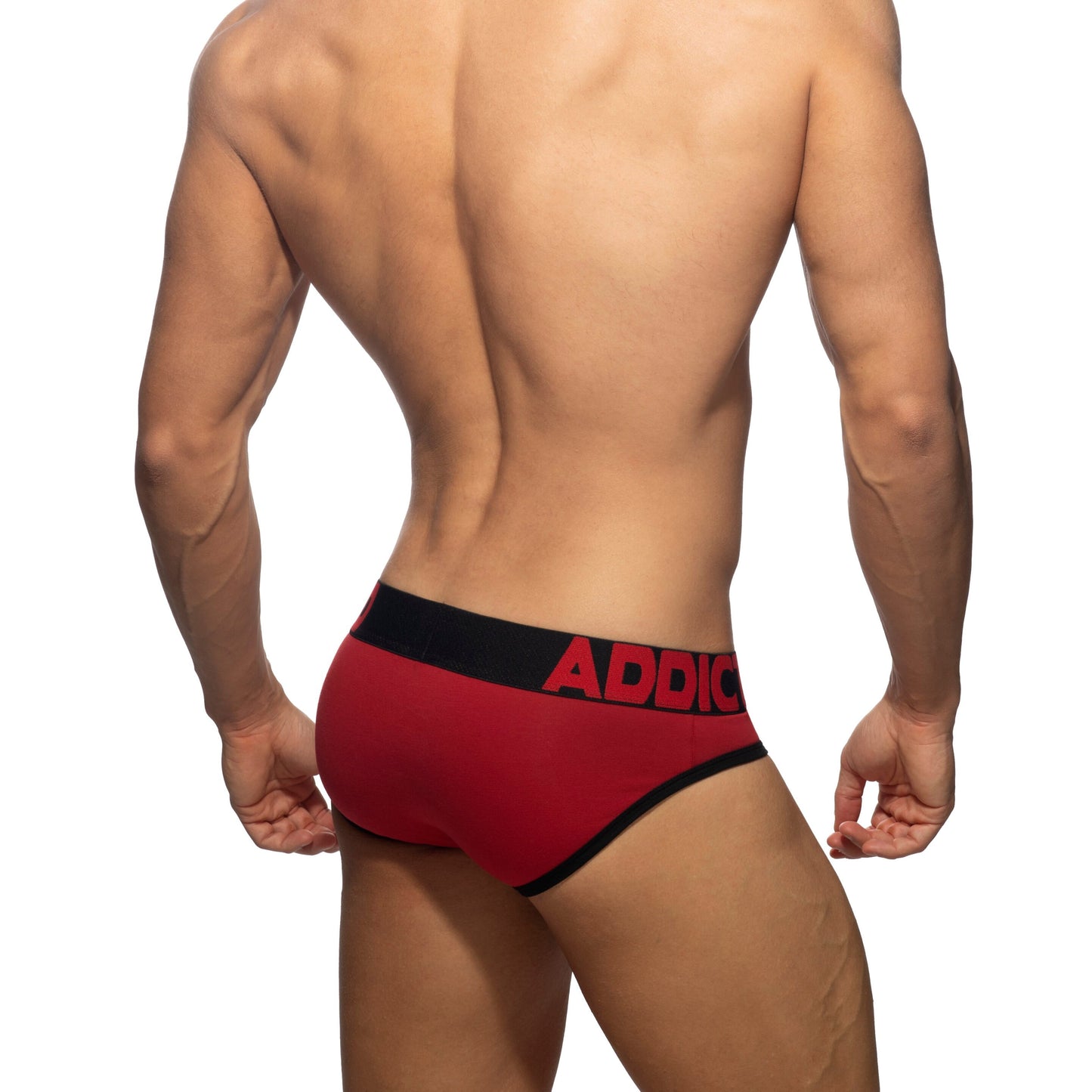 ADDICTED Open Fly Cotton Brief Red/Black