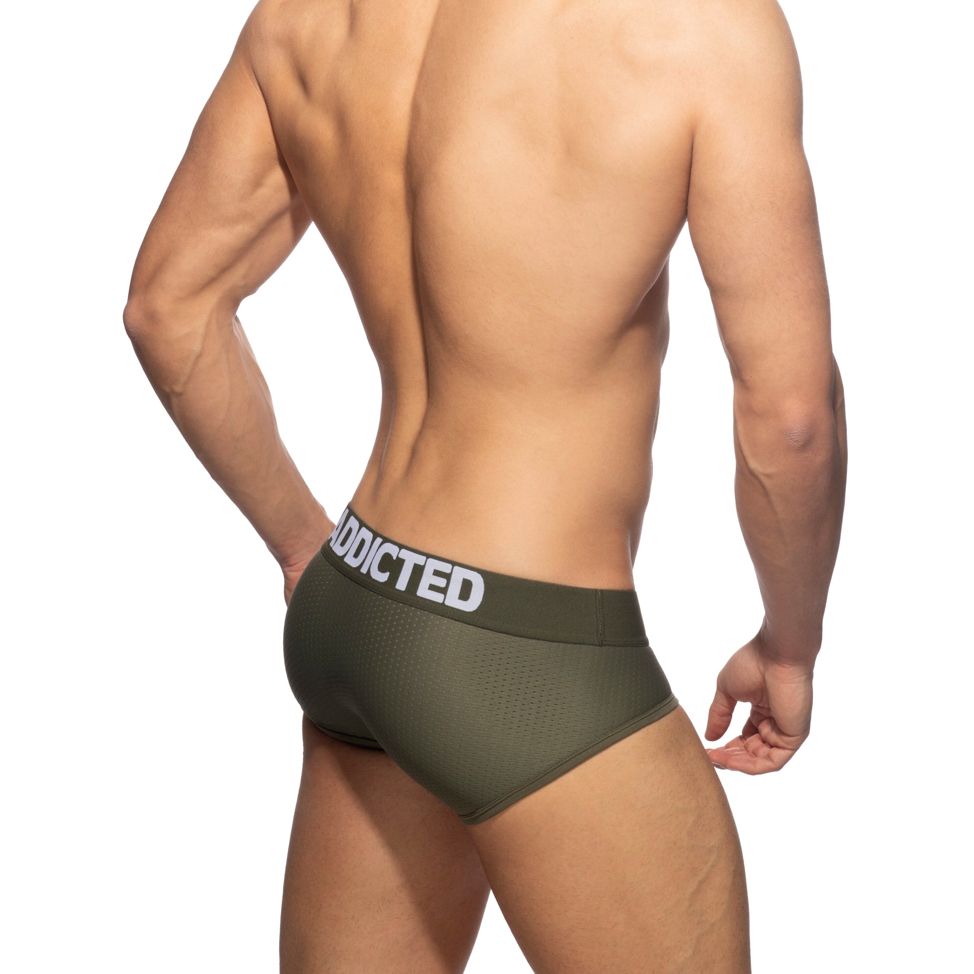 ADDICTED Push Up Mesh Brief Khaki