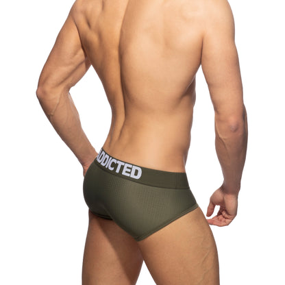 ADDICTED Push Up Mesh Brief Khaki