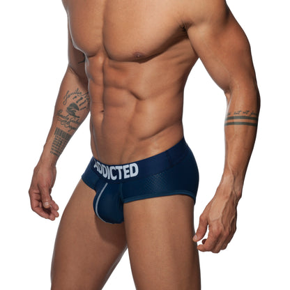 ADDICTED Push Up Mesh Brief Navy