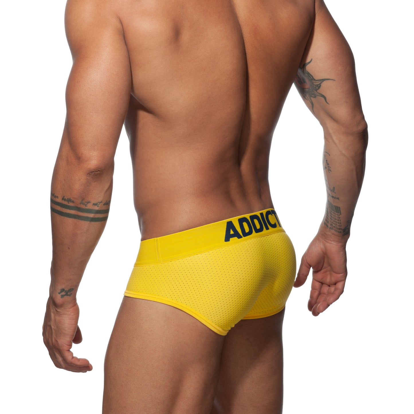 ADDICTED Push Up Mesh Brief Yellow
