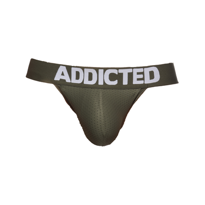 ADDICTED Push Up Mesh Jock Khaki