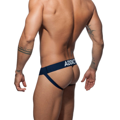 ADDICTED Push Up Mesh Jock Navy