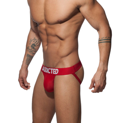ADDICTED Push Up Mesh Jock Red