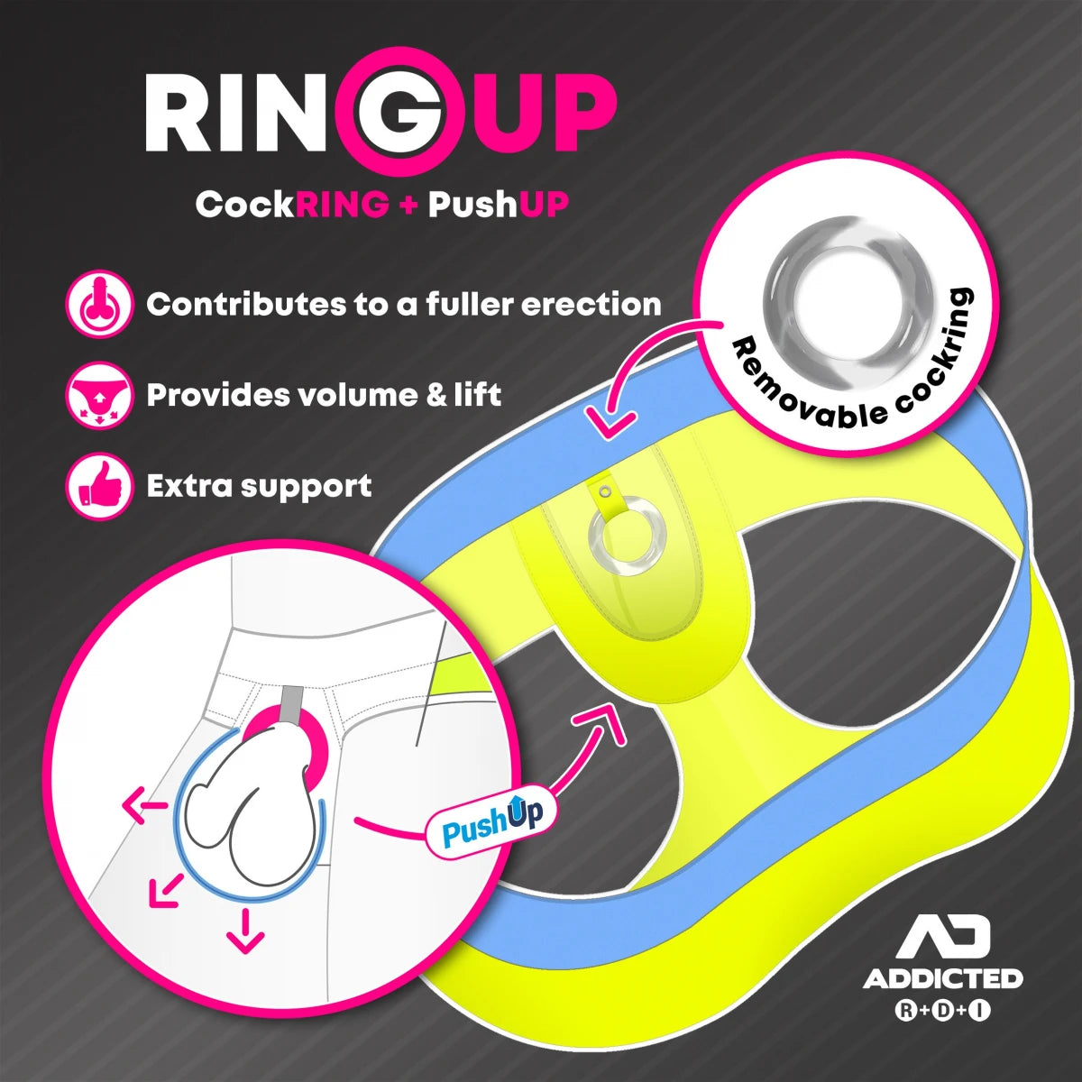 ADDICTED Ring Up Neon Mesh Brief Pink