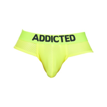 ADDICTED Ring Up Neon Mesh Brief Yellow
