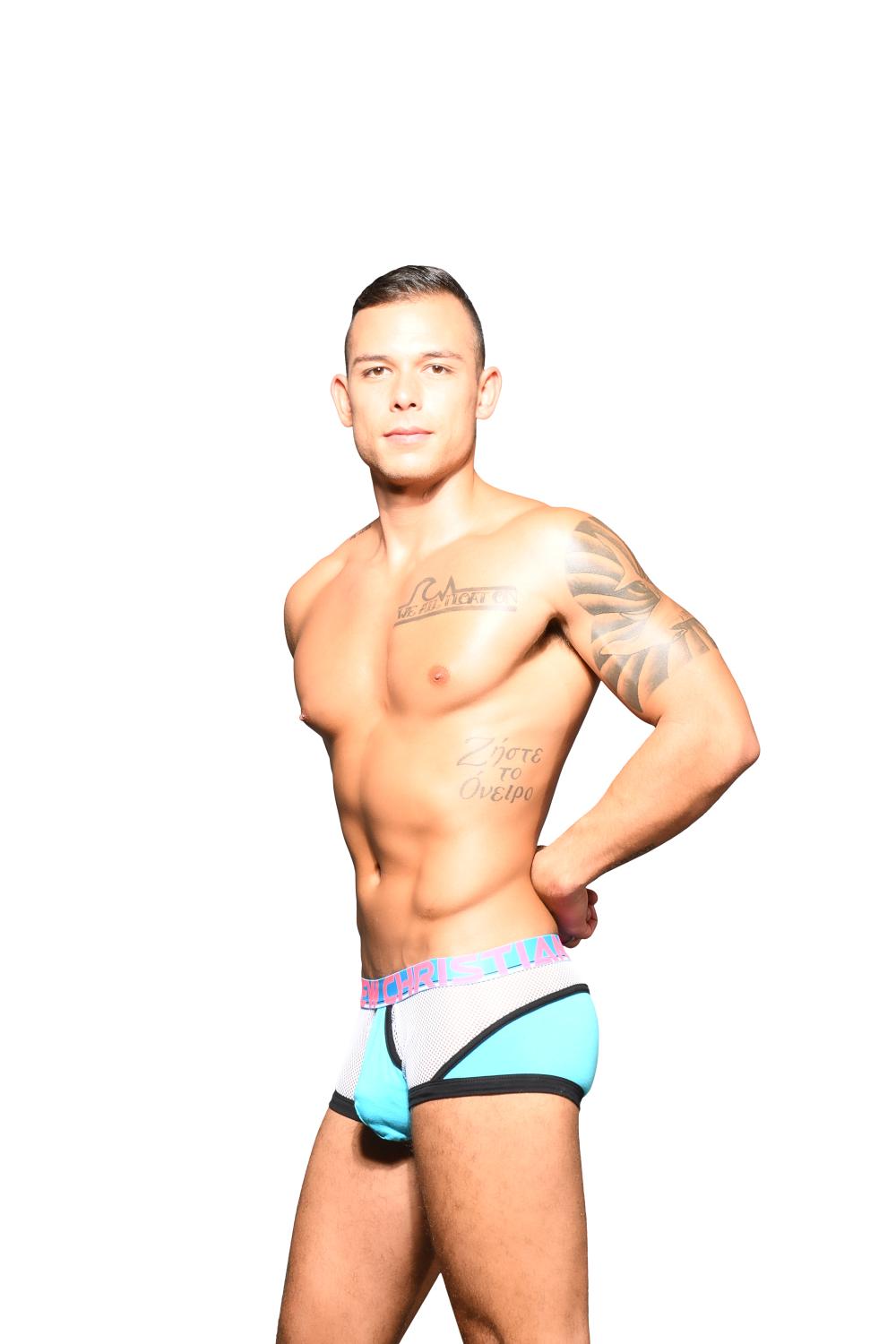 Andrew Christian Almost Naked Retro Boxer Aqua/White