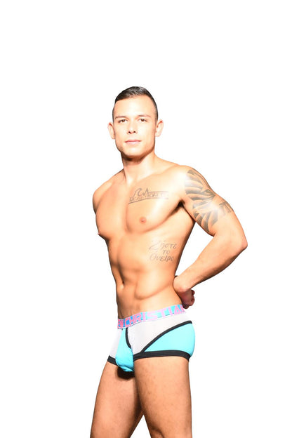 Andrew Christian Almost Naked Retro Boxer Aqua/White