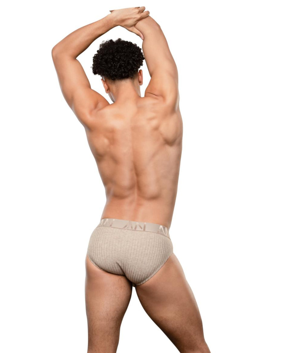 Andrew Christian Essential Rib Brief w/ ALMOST NAKED® Heather Khaki