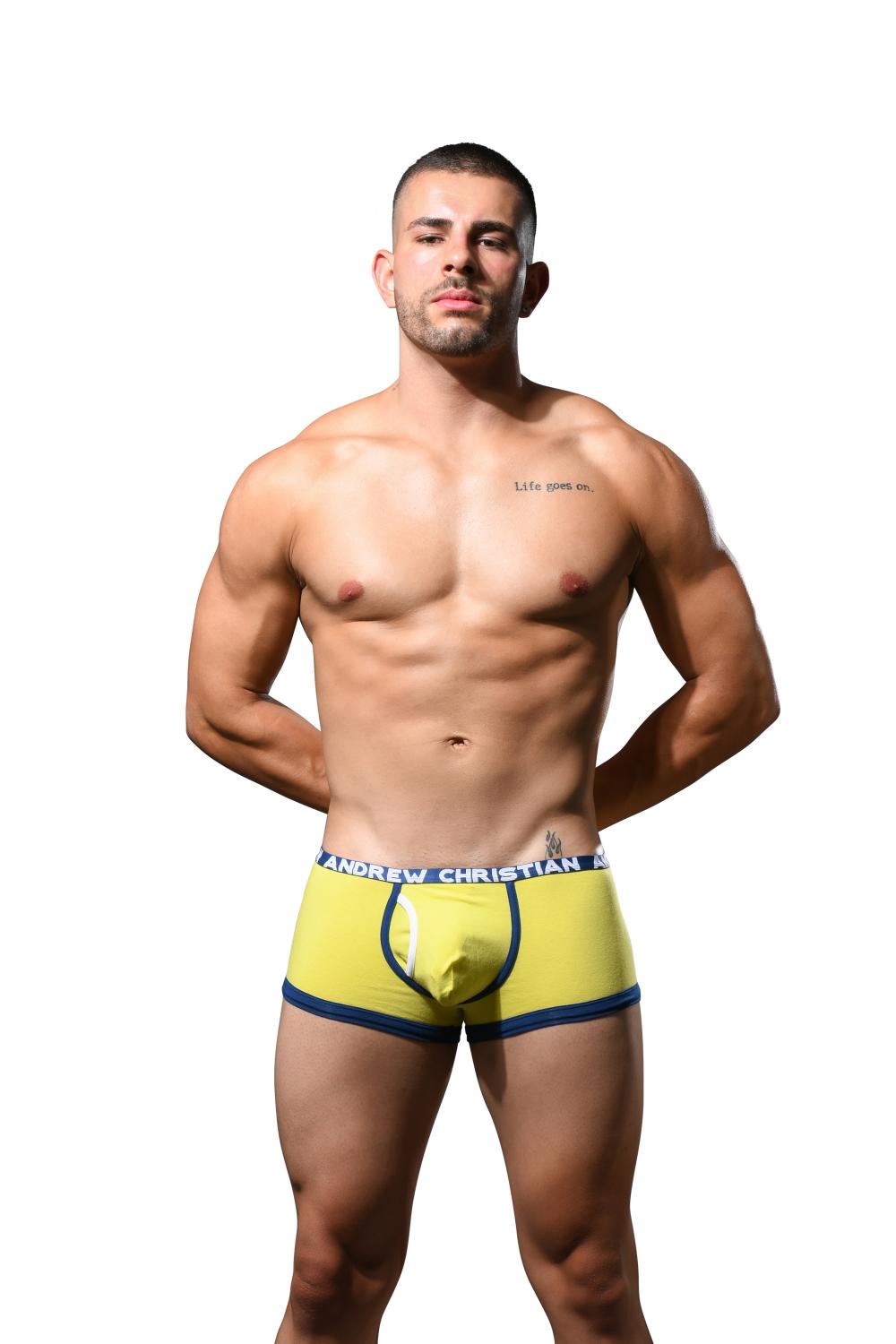 Andrew Christian Fly Tagless Boxer w/ ALMOST NAKED® Citrus Yellow