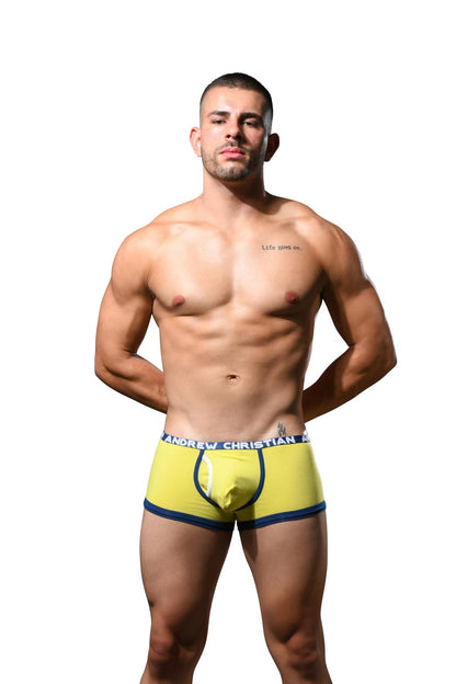 Andrew Christian Fly Tagless Boxer w/ ALMOST NAKED® Citrus Yellow
