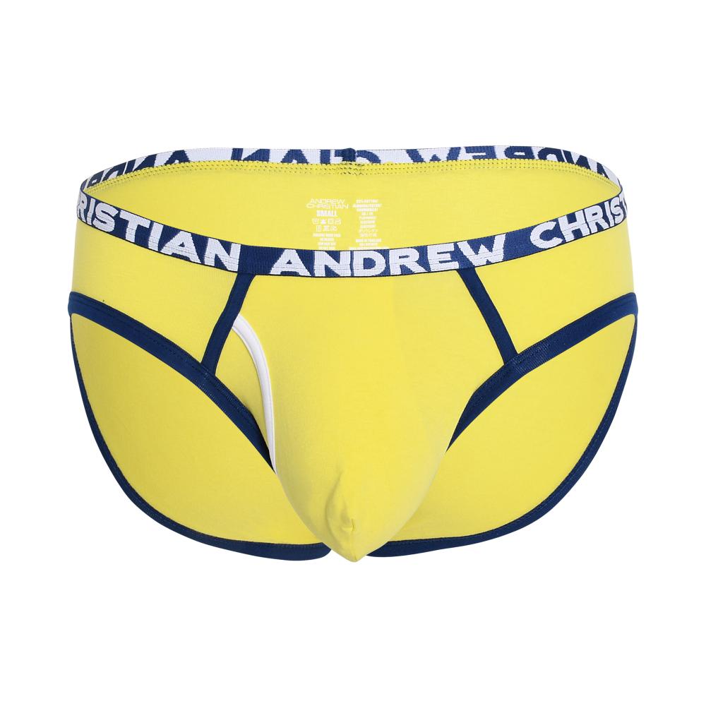 Andrew Christian Fly Tagless Brief w/ ALMOST NAKED® Citrus Yellow