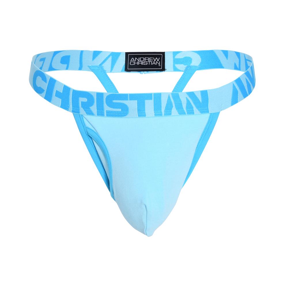 Andrew Christian Fly Y-Back Thong w/ ALMOST NAKED® Sky Blue
