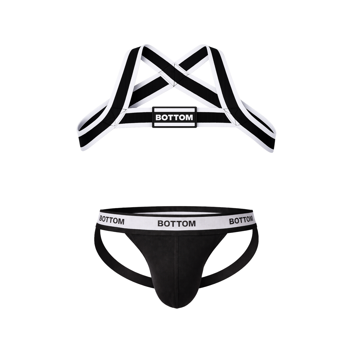 Barcode Berlin BOTTOM Multipack 1x Jockstrap Black + 1x Harness Black-White