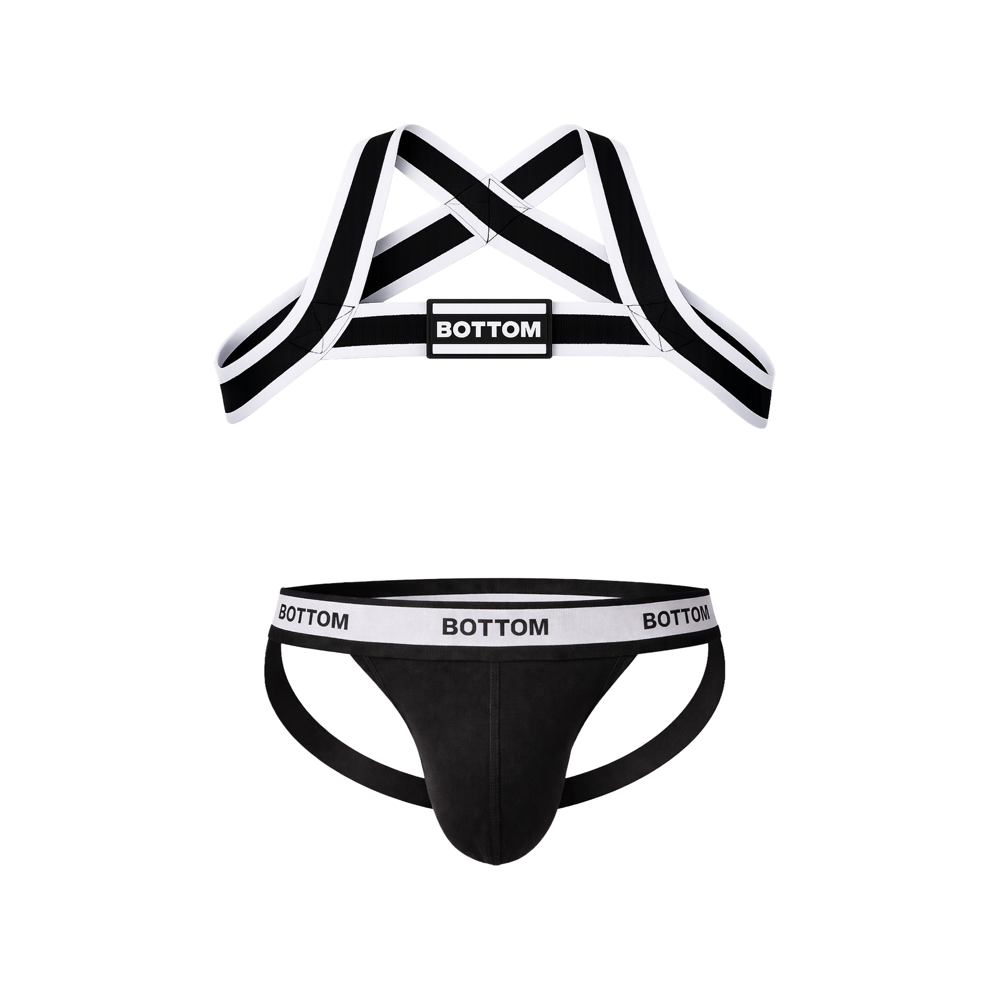 Barcode Berlin BOTTOM Multipack 1x Jockstrap Black + 1x Harness Black-White