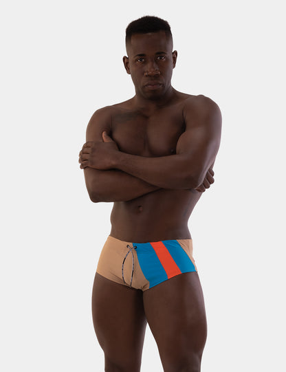 Barcode Berlin Mar Bella Beach Swim Trunk Nude-Turchese-Orange