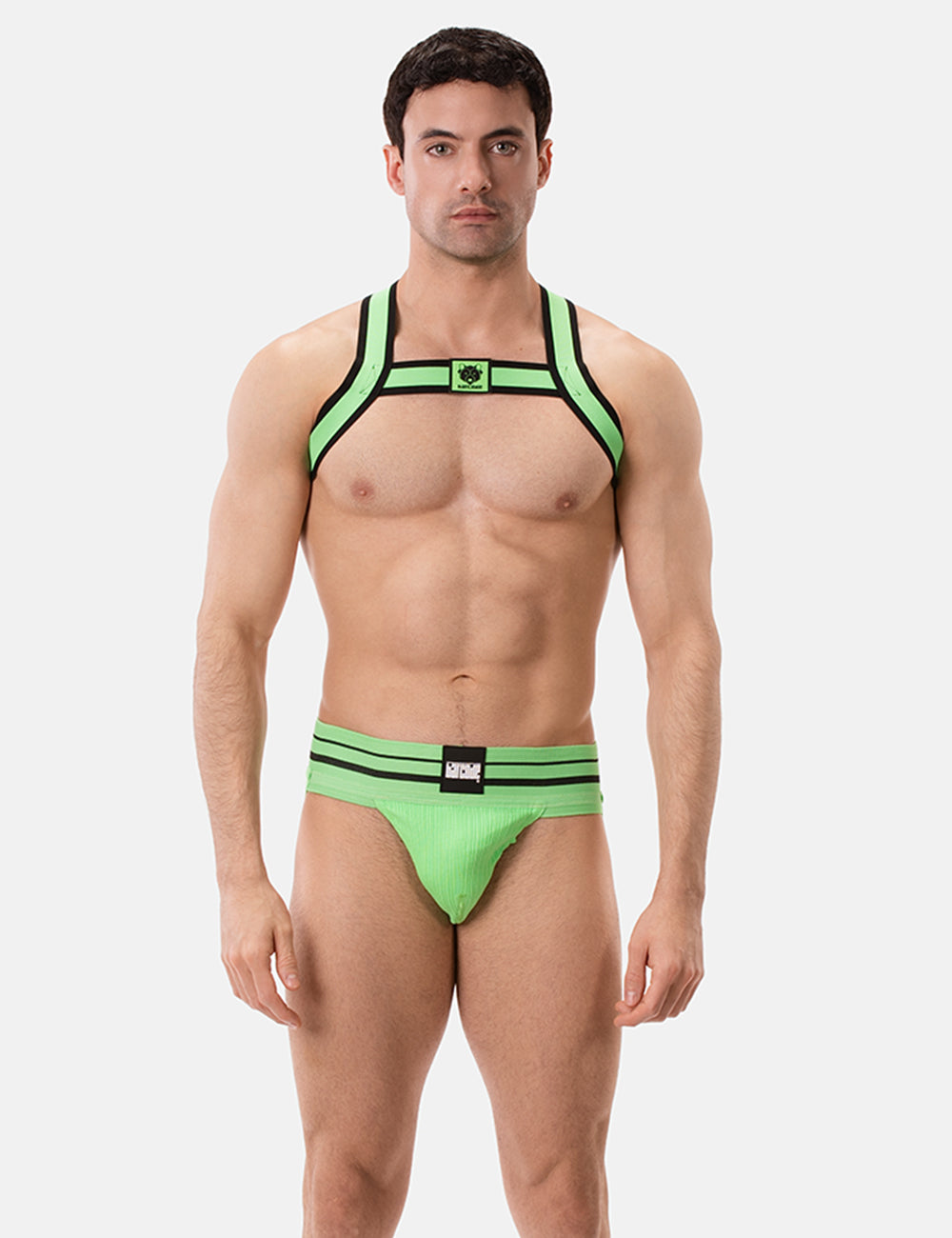 Barcode Berlin Multipack 1x Andreus Jockstrap + 1x Colin Harness Green-Black