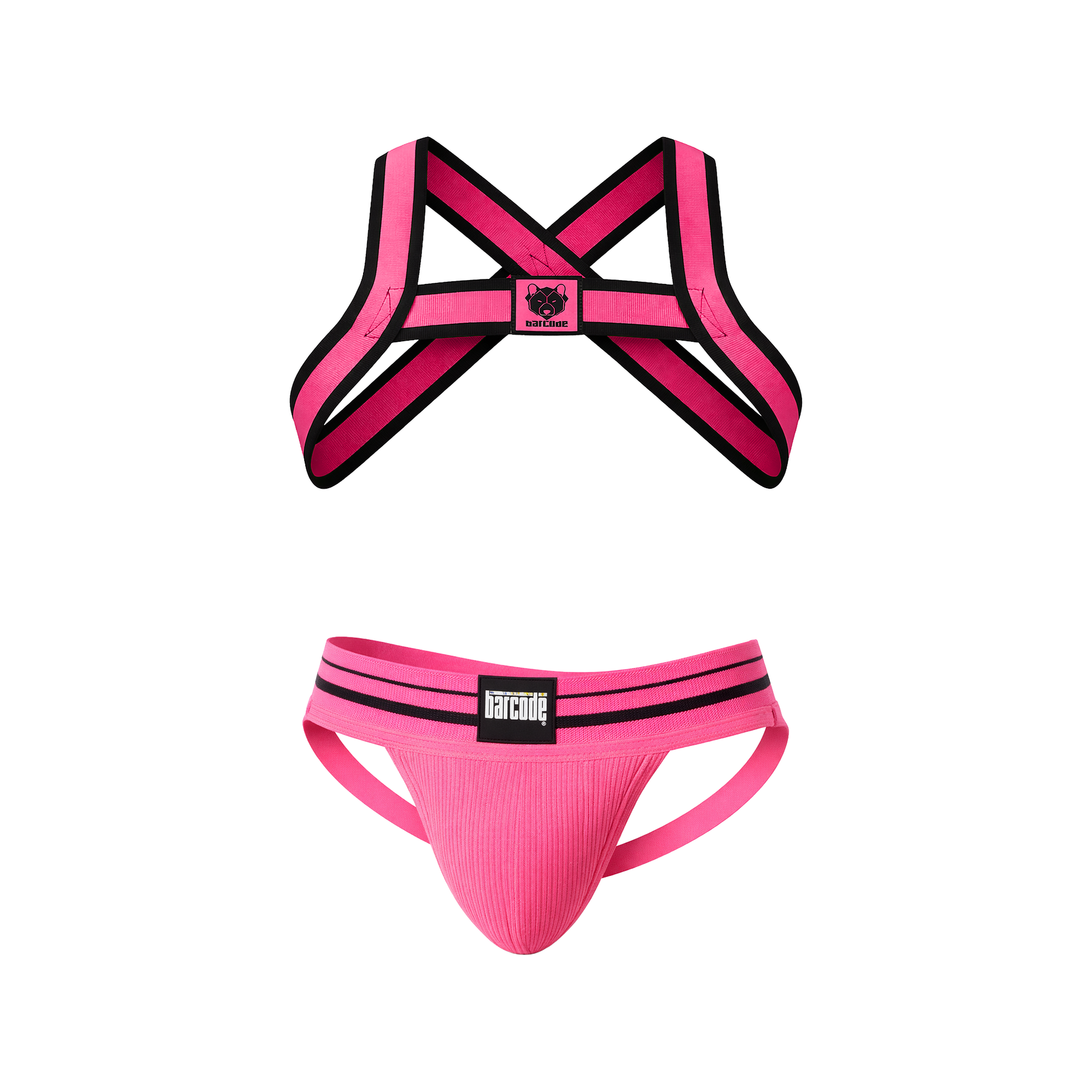Barcode Berlin Multipack 1x Andreus Jockstrap + 1x Colin Harness Pink-Black