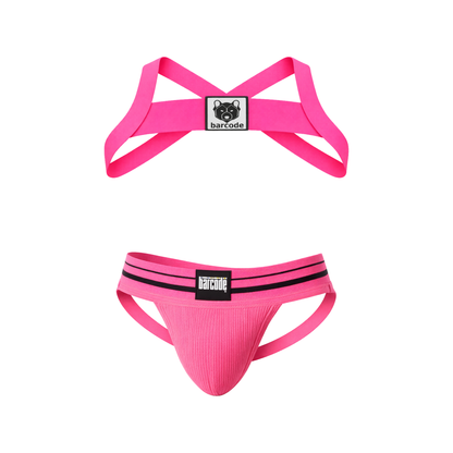 Barcode Berlin Multipack 1x Andreus Jockstrap + 1x Harness Leonsh Neonpink