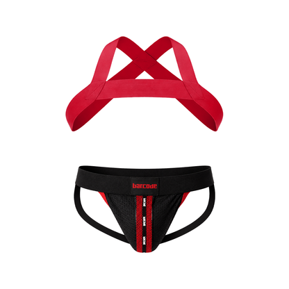Barcode Berlin Multipack 1x Mesh Jock Tel Black-Red + 1x Matt Harness Red