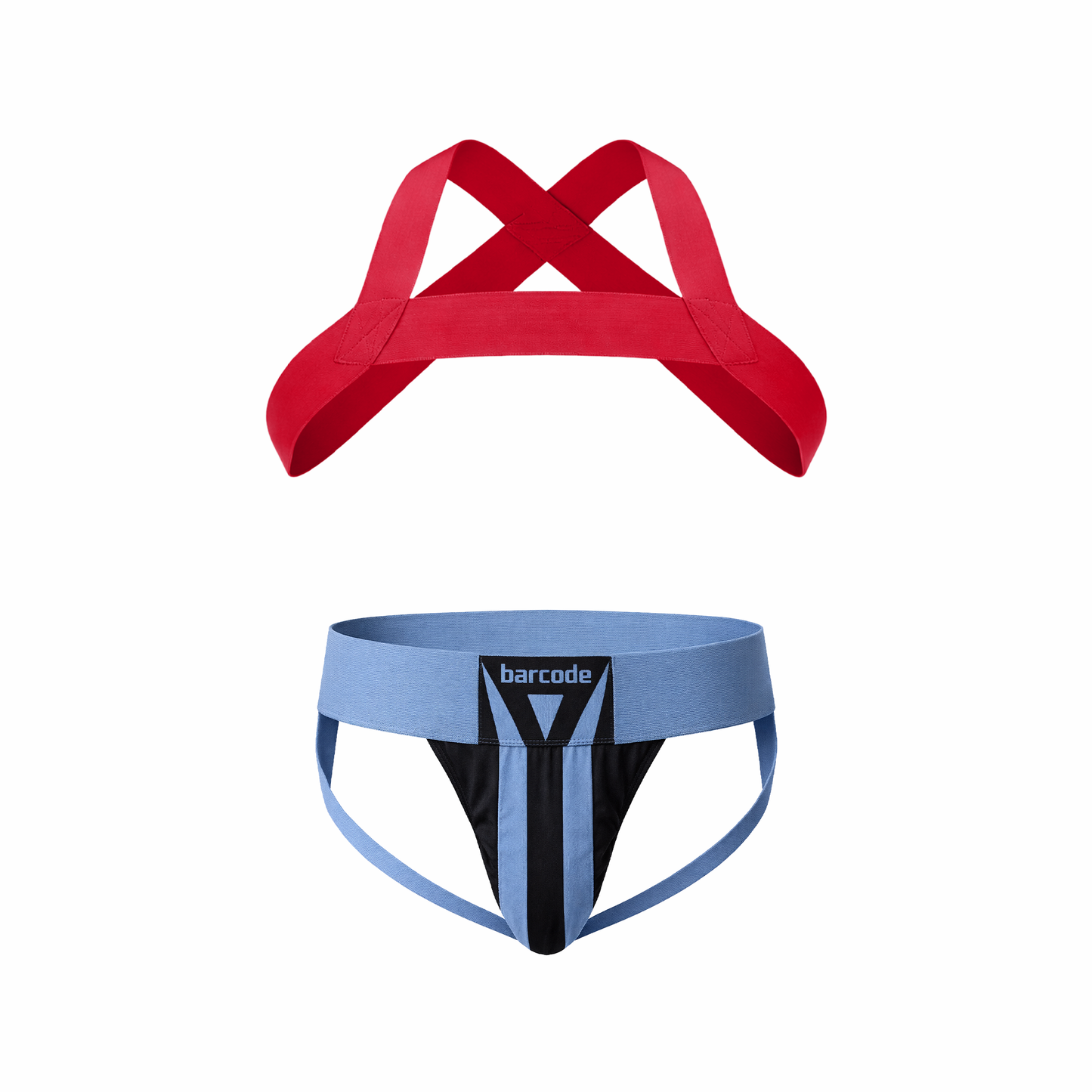 Barcode Berlin Multipack 1x Zuri Jockstrap Bluebeige/Black + 1x Harness Matt Red