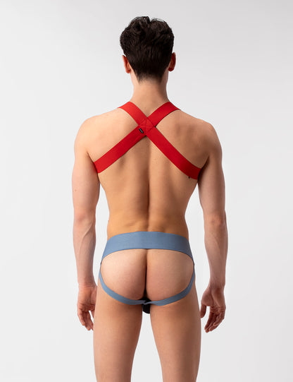 Barcode Berlin Multipack 1x Zuri Jockstrap Bluebeige/Black + 1x Harness Matt Red