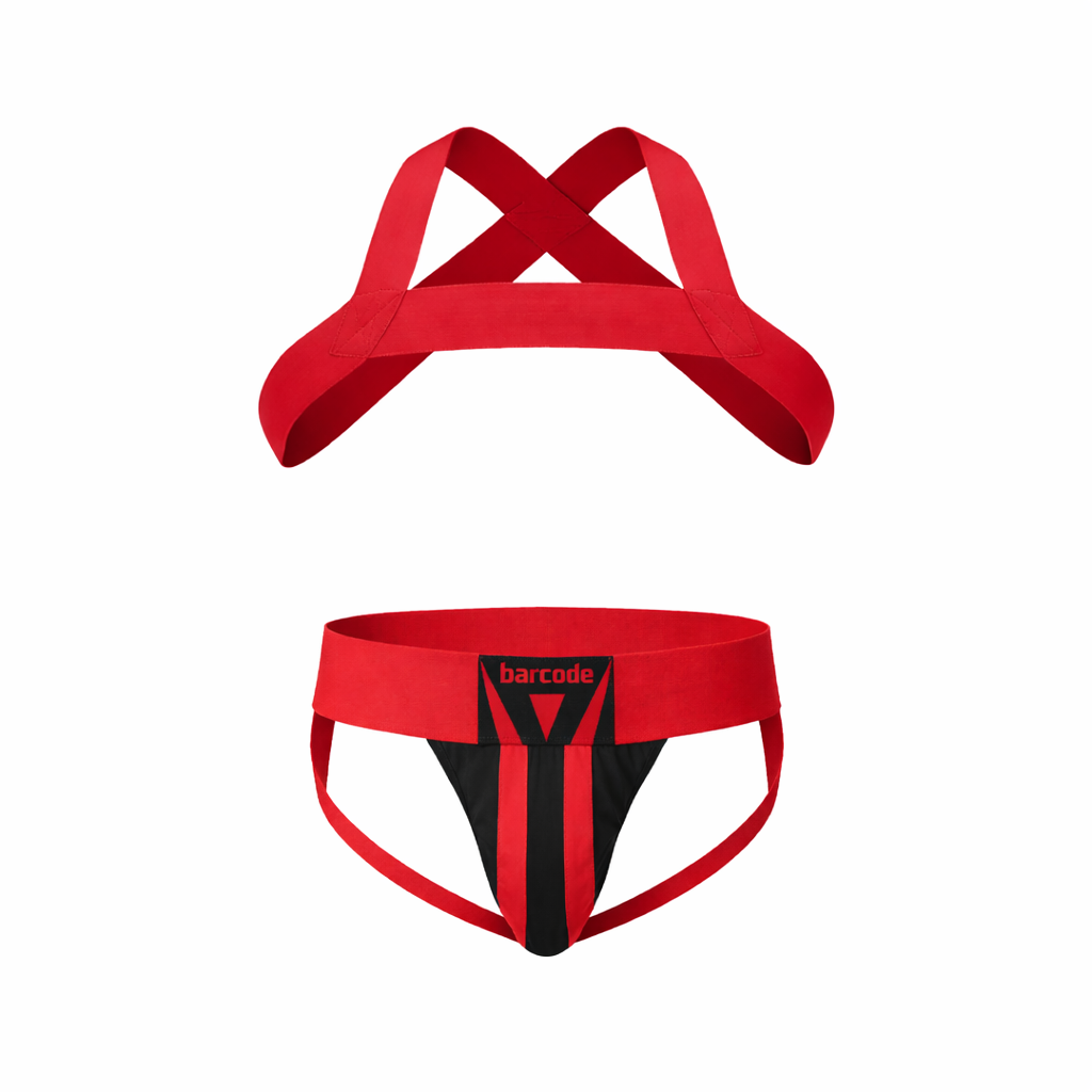 Barcode Berlin Multipack 1x Zuri Jockstrap Red/Black + 1x Harness Matt Red