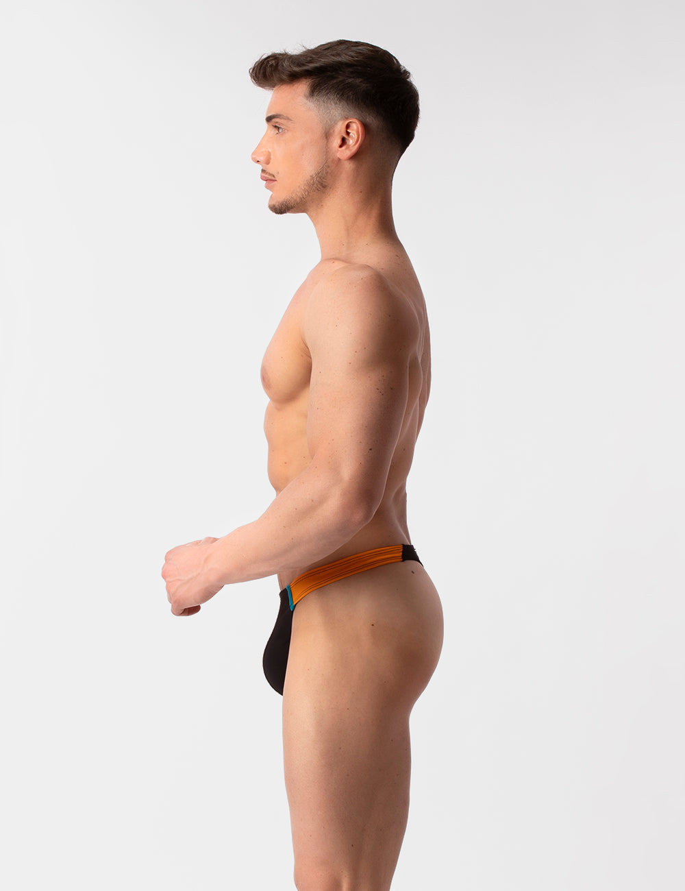 Barcode Berlin Uril Swim Thong Black-Orange-Blue