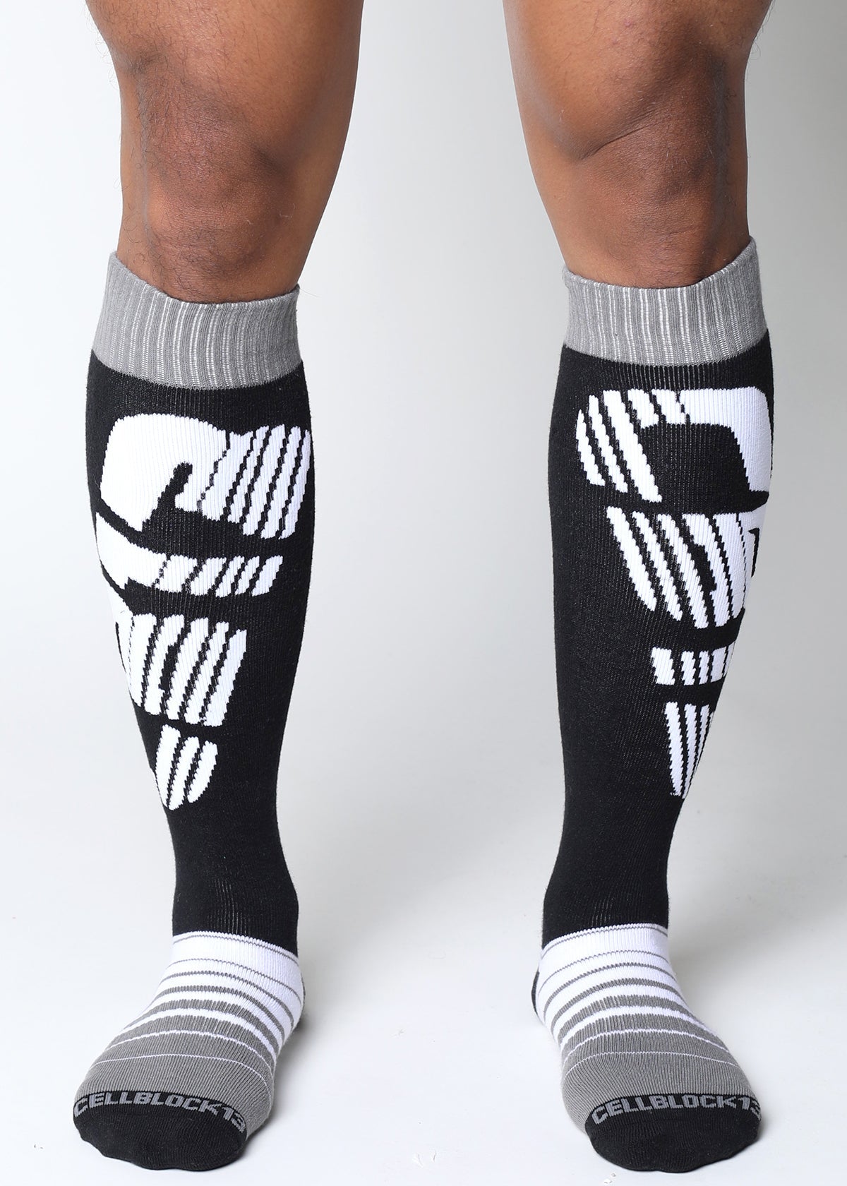 CELLBLOCK 13 Multipack Anti-Chrome Snap Up Jock Brief + Velocity 2.0 Knee High Sock Grey