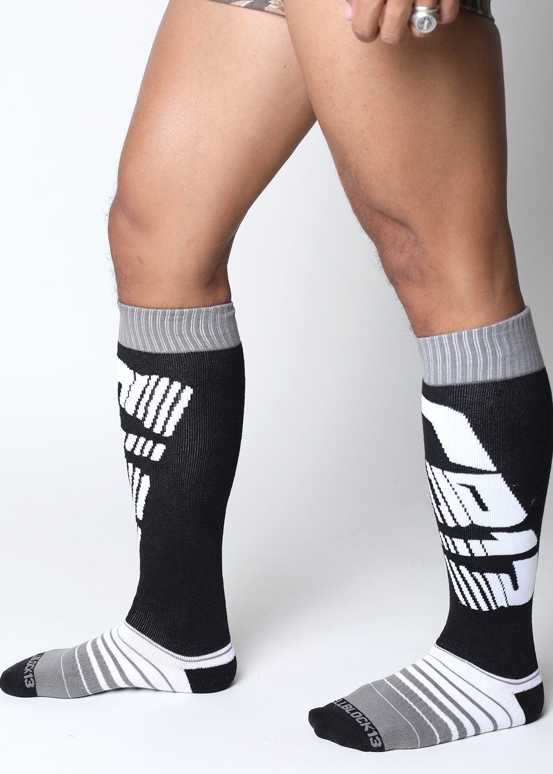 CELLBLOCK 13 Multipack Anti-Chrome Snap Up Jock Brief + Velocity 2.0 Knee High Sock Grey