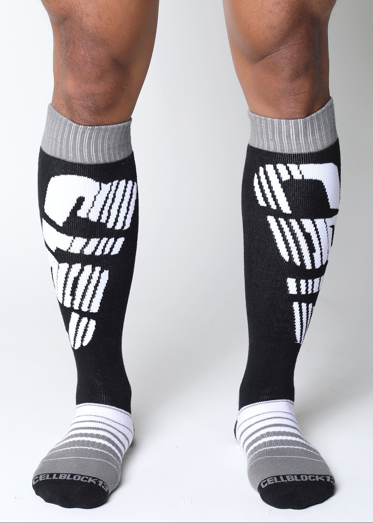 CELLBLOCK 13 Multipack Tight End 2 inch Snap Up Jock + Velocity 2.0 Knee High Sock Grey