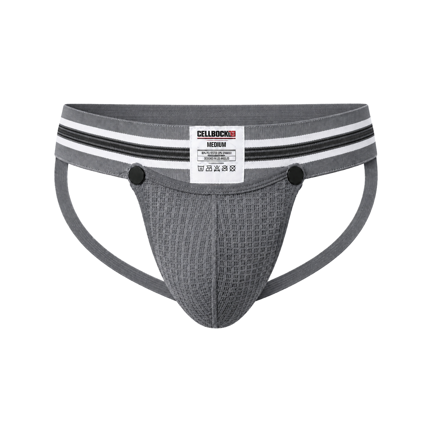 CELLBLOCK 13 Tight End 2 inch Snap Up Jockstrap Grey