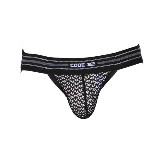 CODE 22 Openwork Jockstrap Black