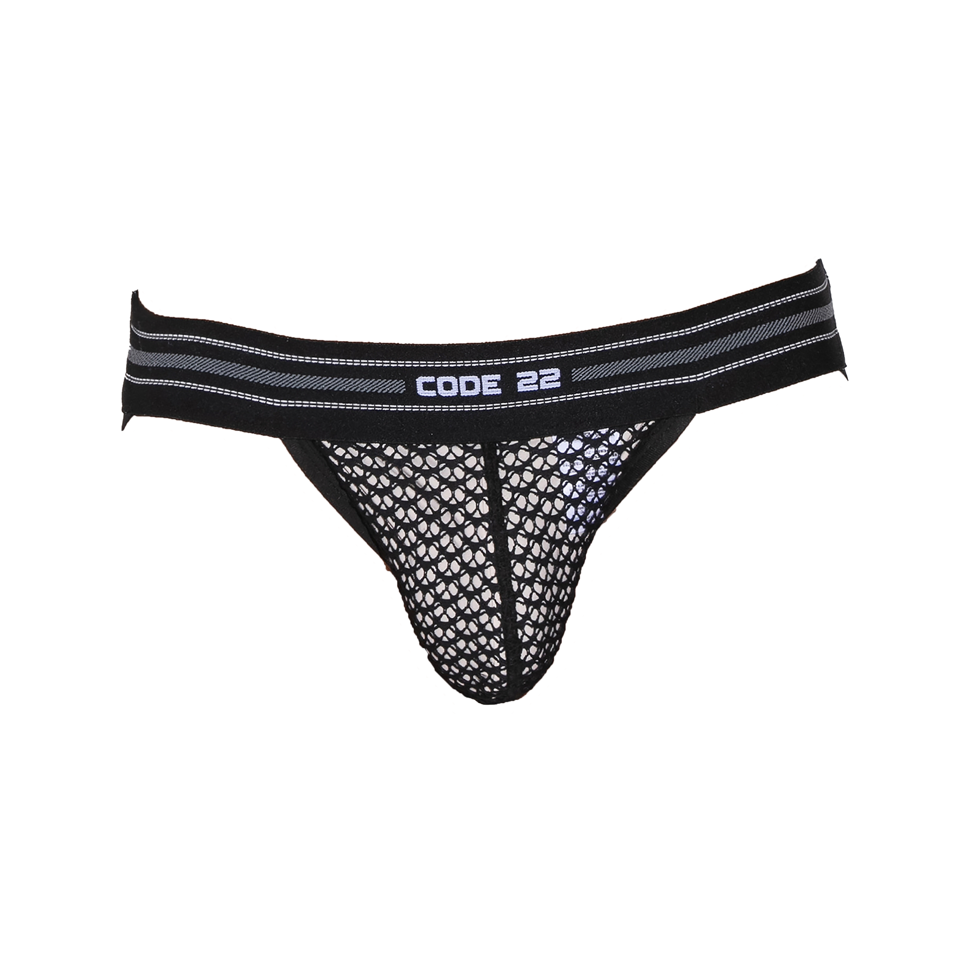 CODE 22 Openwork Jockstrap Black
