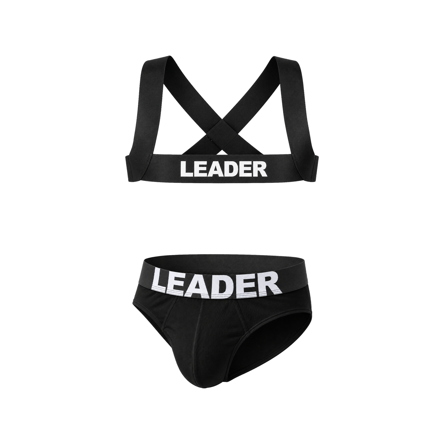 LEADER Essentials Multipack 1x Brief + 1x Harness Black