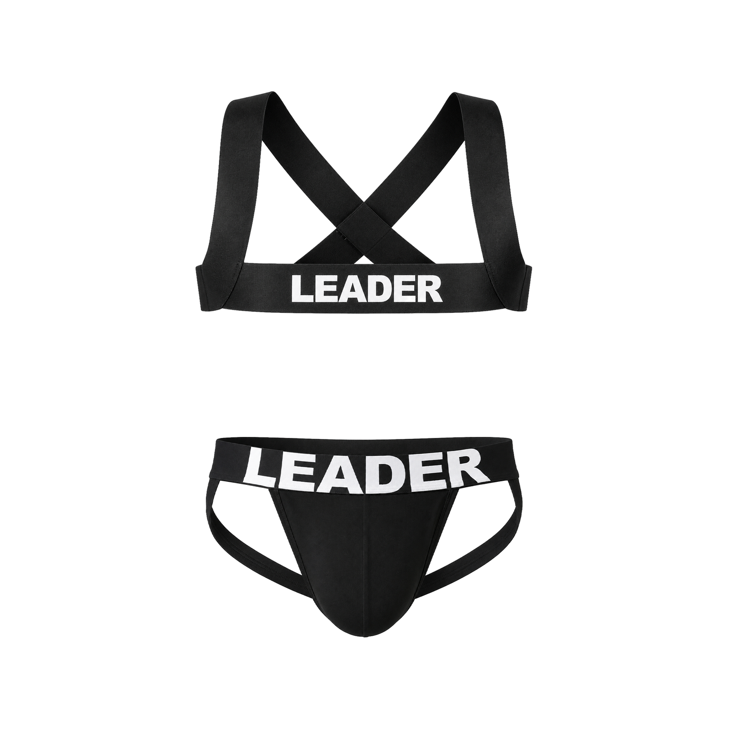 LEADER Essentials Multipack 1x Jockstrap + 1x Harness Black