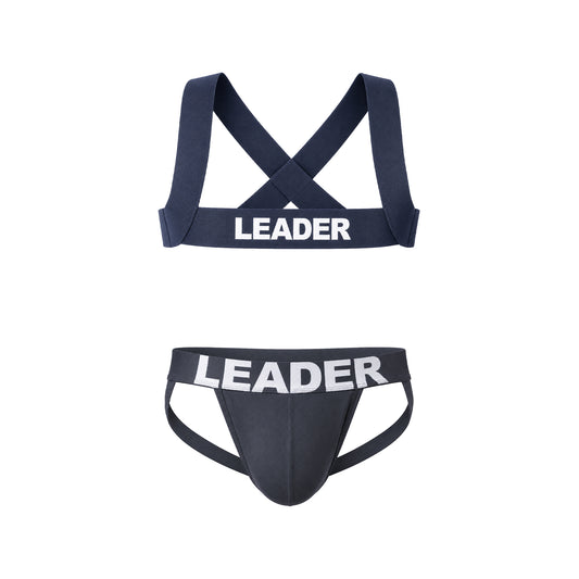 LEADER Essentials Multipack 1x Jockstrap + 1x Harness Navy