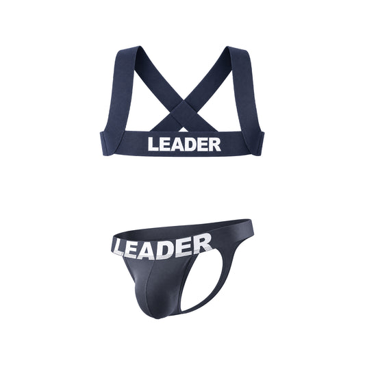 LEADER Essentials Multipack 1x Thong + 1x Harness Navy