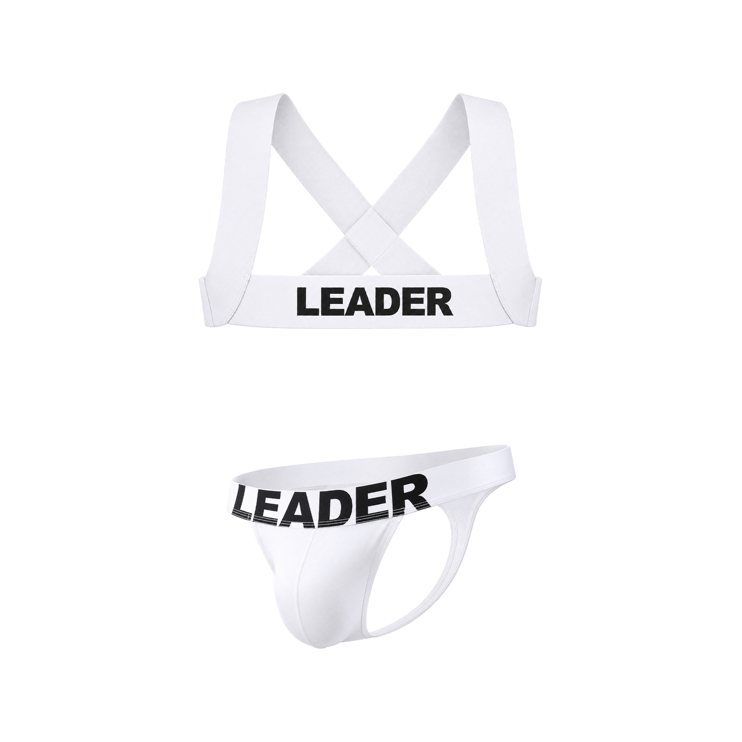 LEADER Essentials Multipack 1x Thong + 1x Harness White