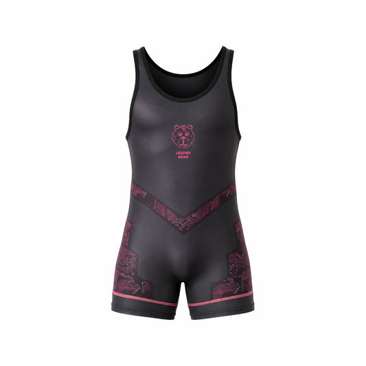 LEADER ID Party Singlet Bear Black/Pink