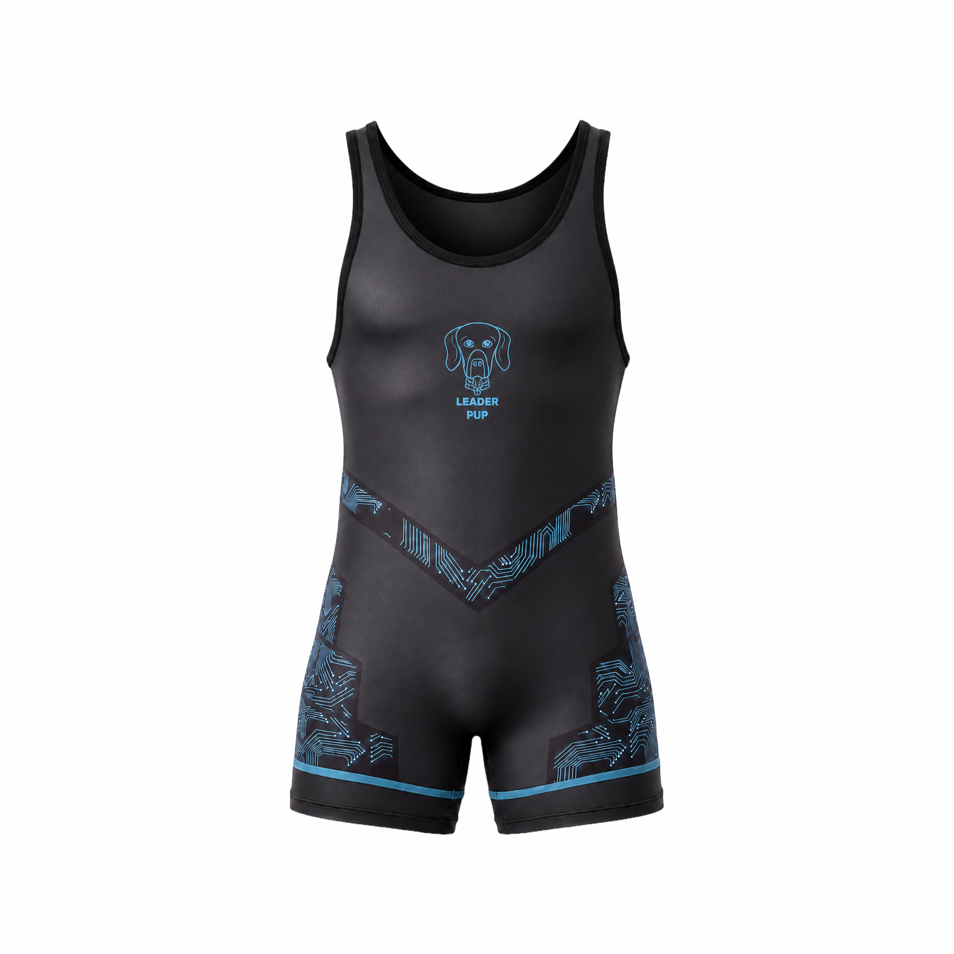 LEADER ID Party Singlet Pup Black/Blue
