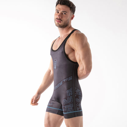 LEADER ID Party Singlet Pup Black/Blue
